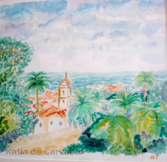 10) Salvador à Bahia aquarelle 34x34cm